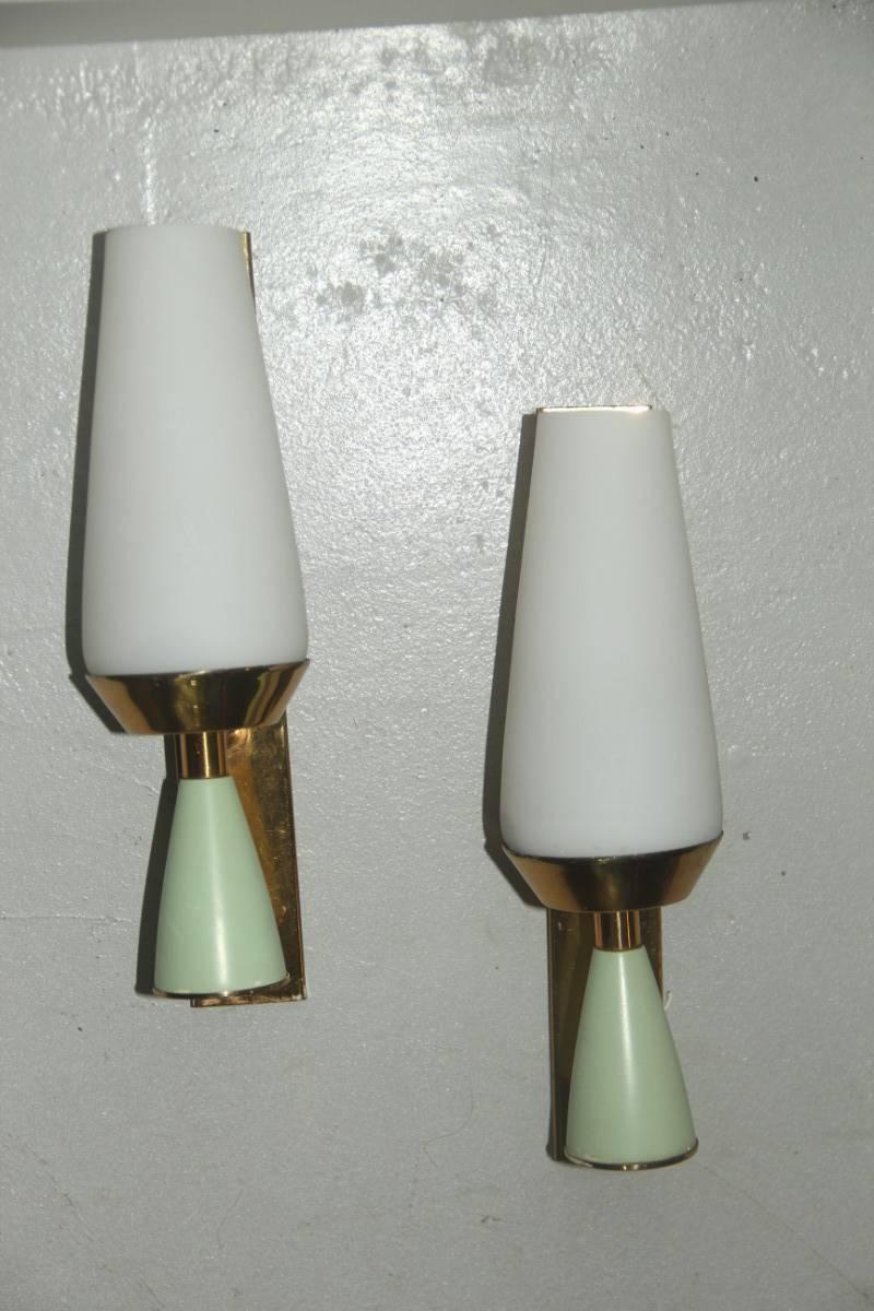 Pair of Italia Mid-Century Wall Sconces, 1960s In Excellent Condition In Palermo, Sicily