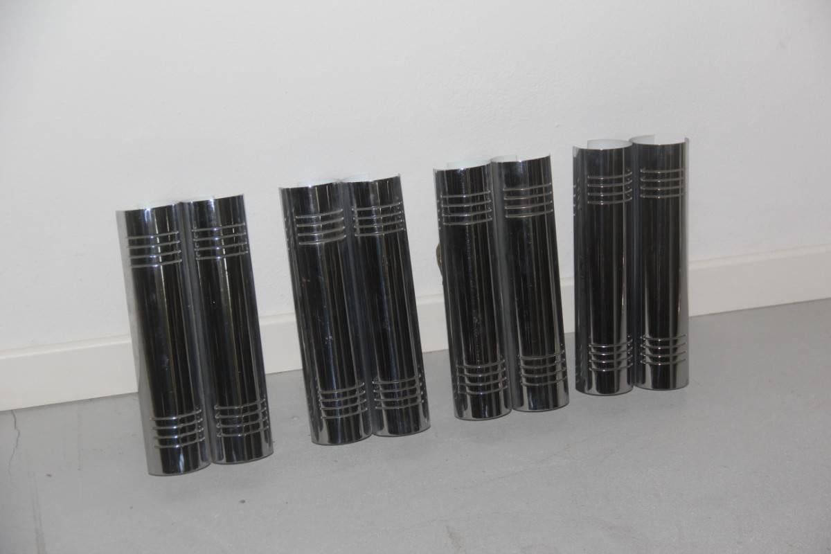 Minimalistische minimalistische Wandleuchter aus Stahl, geschwungen, 1970er Jahre (Moderne der Mitte des Jahrhunderts) im Angebot
