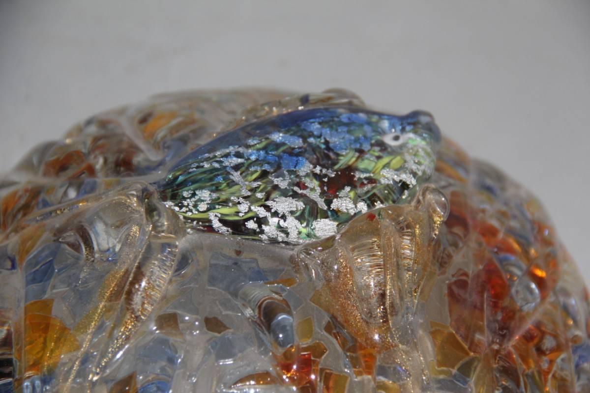 Milieu du XXe siècle Applique murale en verre d'art de Murano, années 1950, laiton multicolore en vente