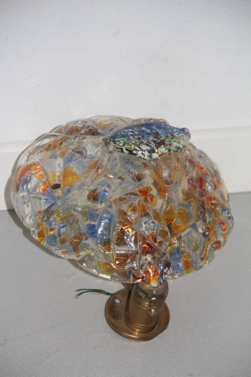 Laiton Applique murale en verre d'art de Murano, années 1950, laiton multicolore en vente