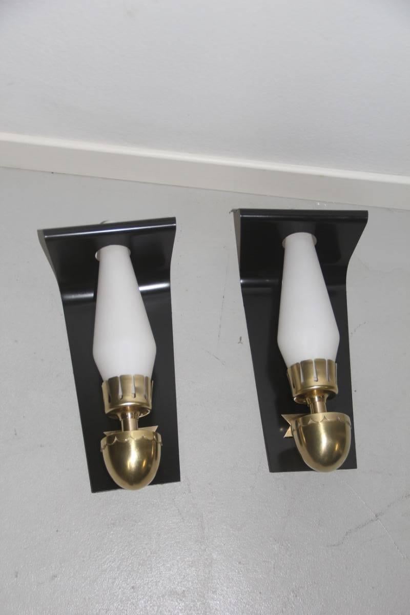Pair of Mid-Century Italian Wall Sconces, 1950s In Excellent Condition For Sale In Palermo, Sicily