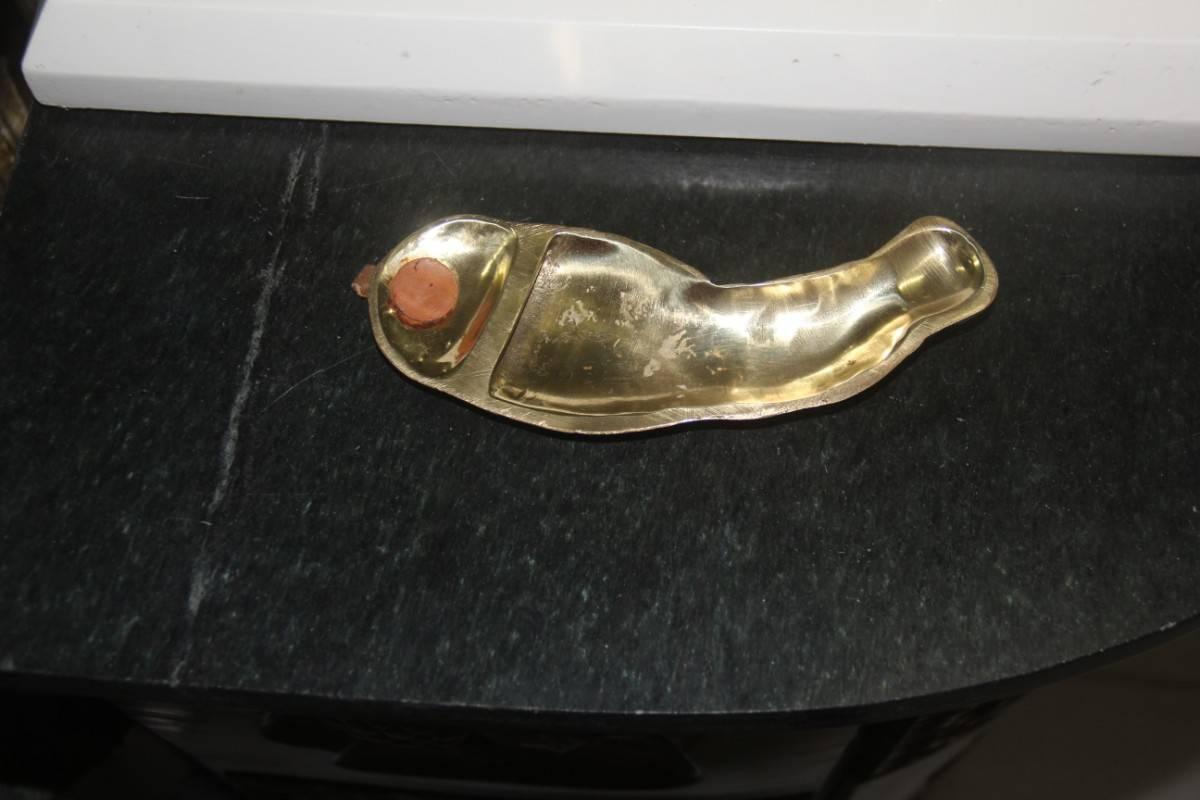 Italian Hippo Sculpture in Polished Brass, 1970s