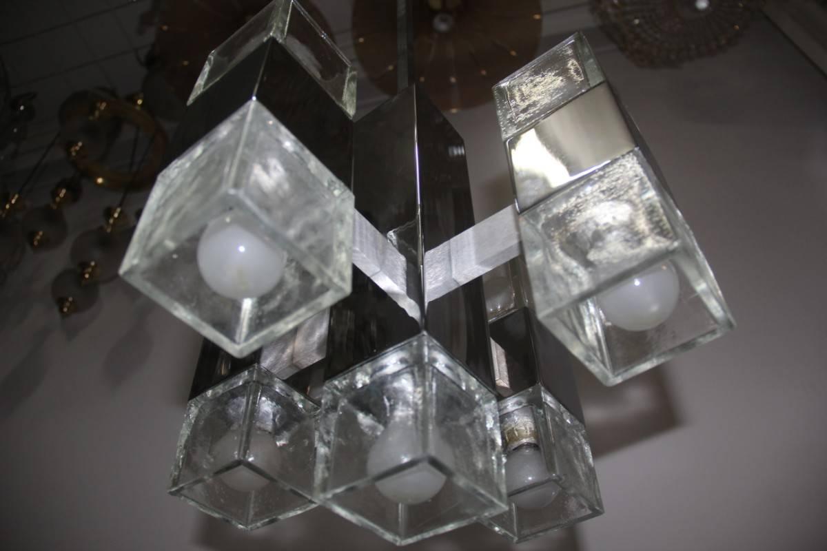 Sciolari Minimal Sculpture Chandelier 1970 Cube Design For Sale 2