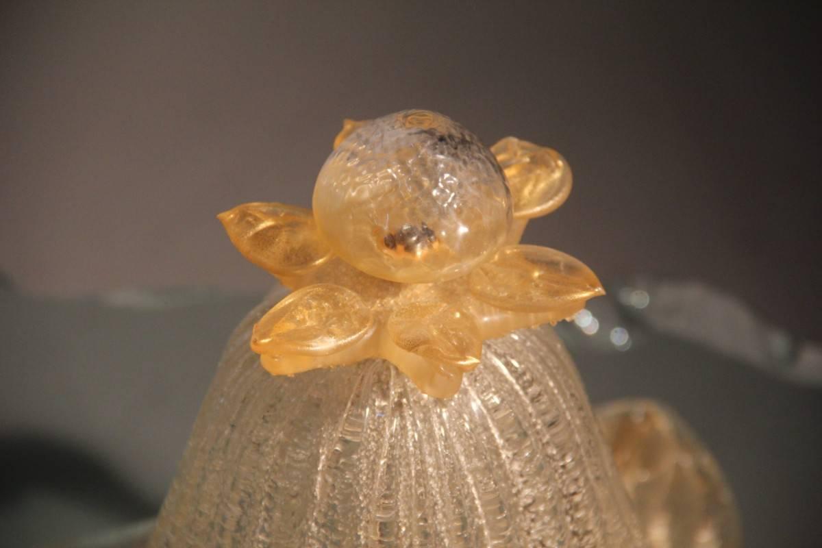 Murano Table Lamp Glass 1970s Gold Powder Italian Design  In Good Condition For Sale In Palermo, Sicily