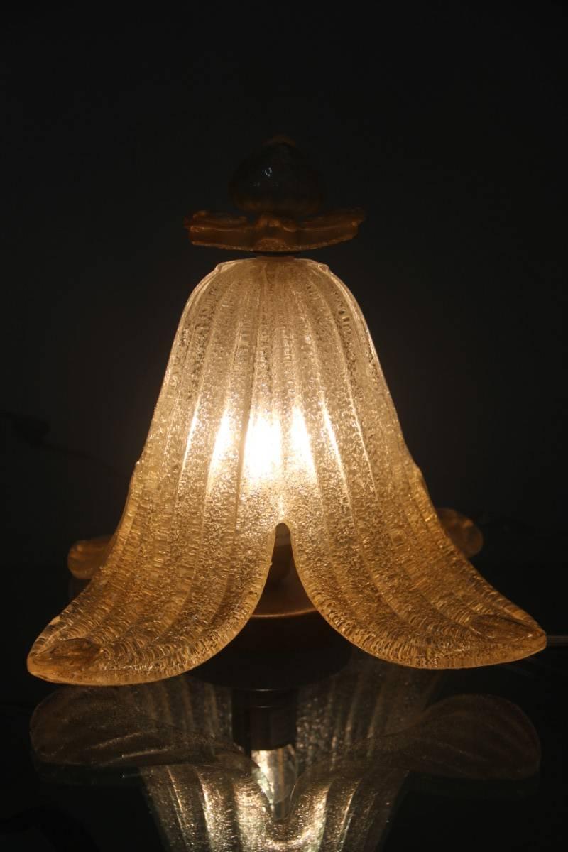 Murano Table Lamp Glass 1970s Gold Powder Italian Design  For Sale 1