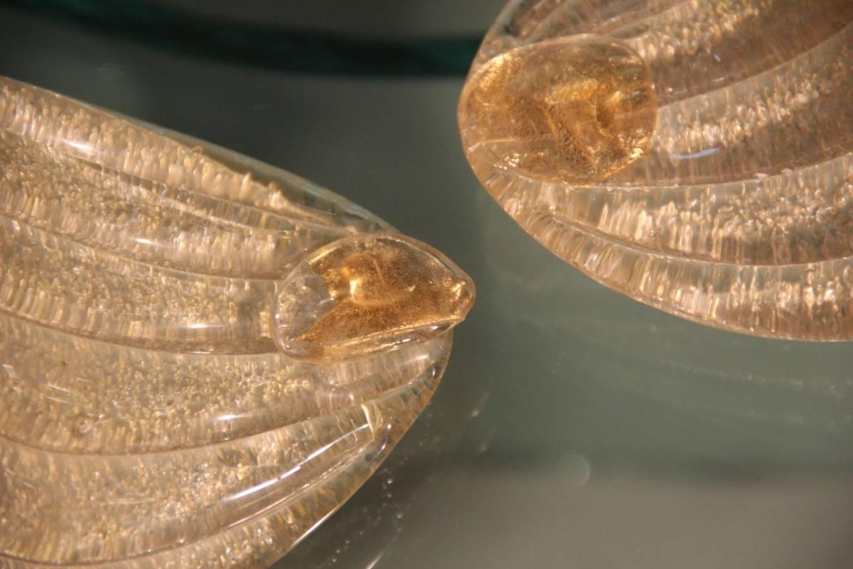 Lampe de bureau en verre de Murano des années 1970, design italien en poudre d'or en vente 3