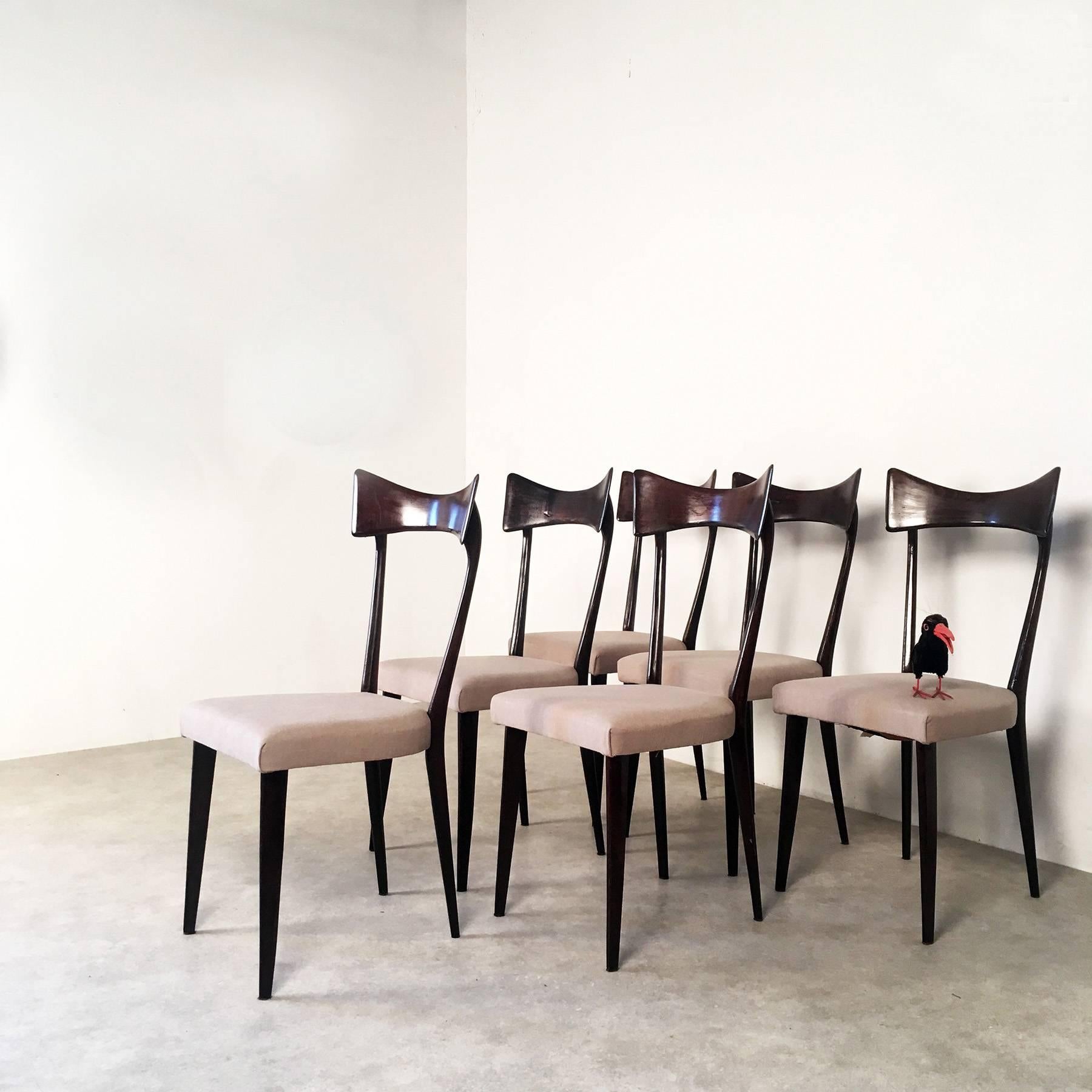 Set of Italian Modernist Chairs in the Manner of Ico Parisi For Sale 1