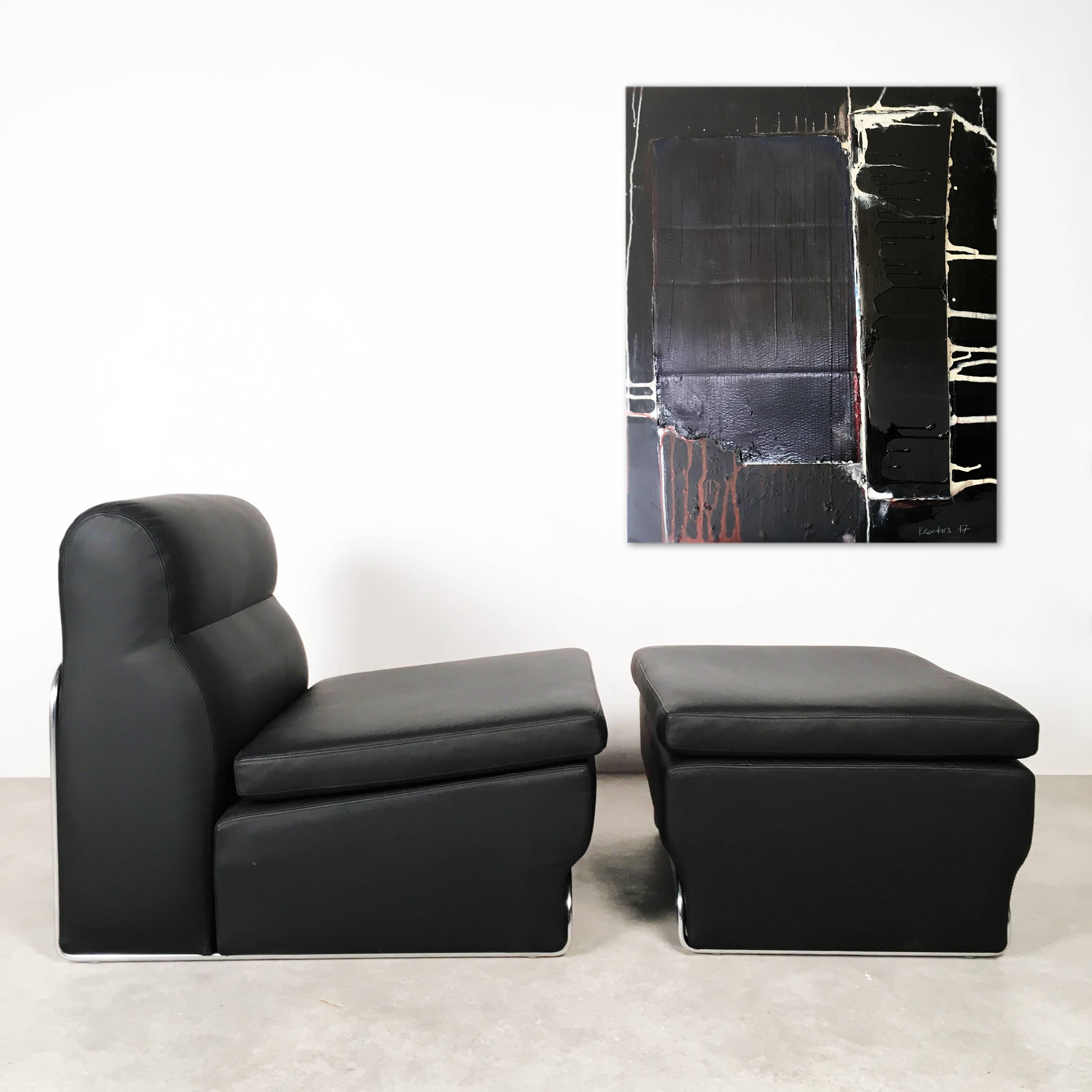 Space Age Leather Lounge Chair with Ottoman by Horst Brüning for Kill International For Sale
