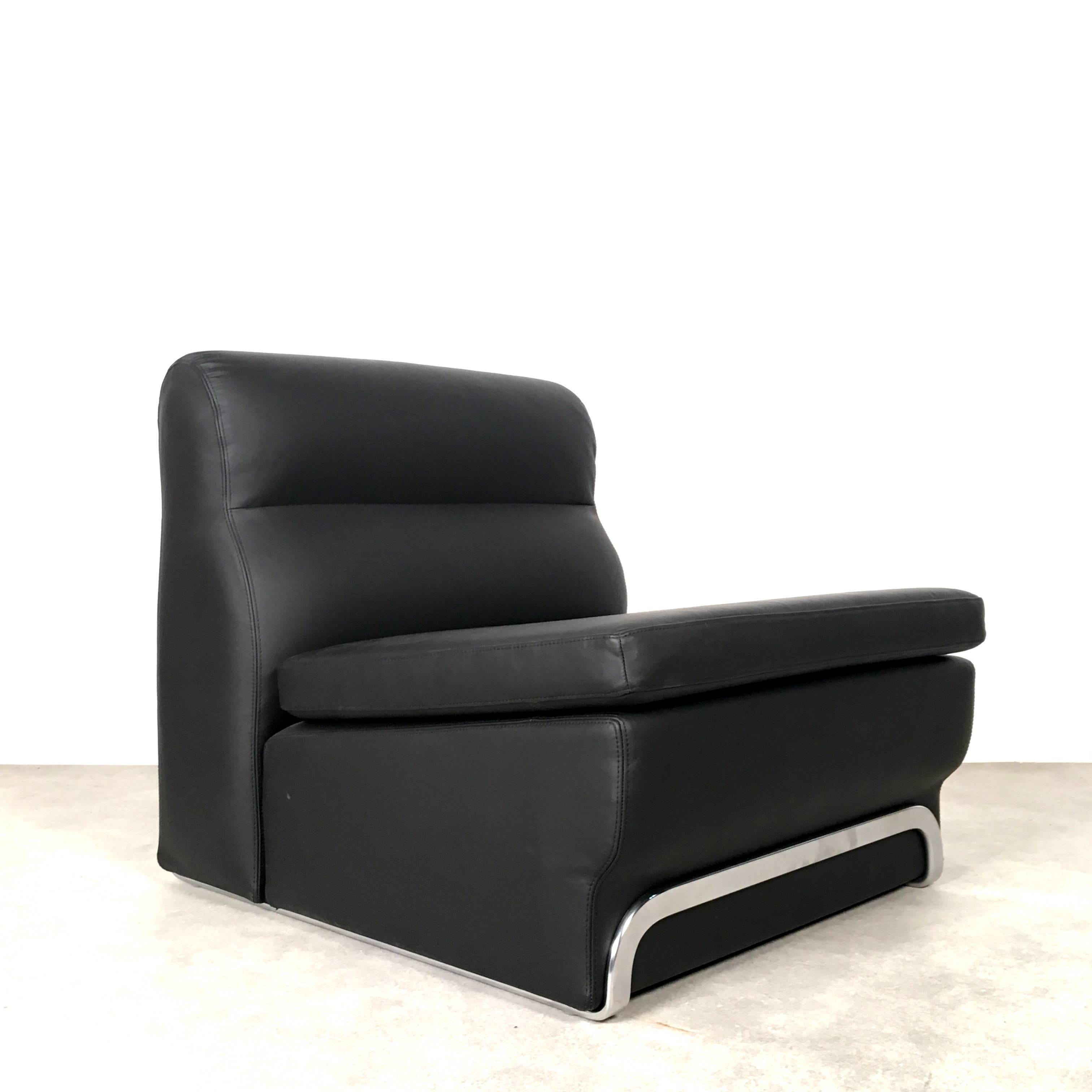 Late 20th Century Leather Lounge Chair with Ottoman by Horst Brüning for Kill International For Sale