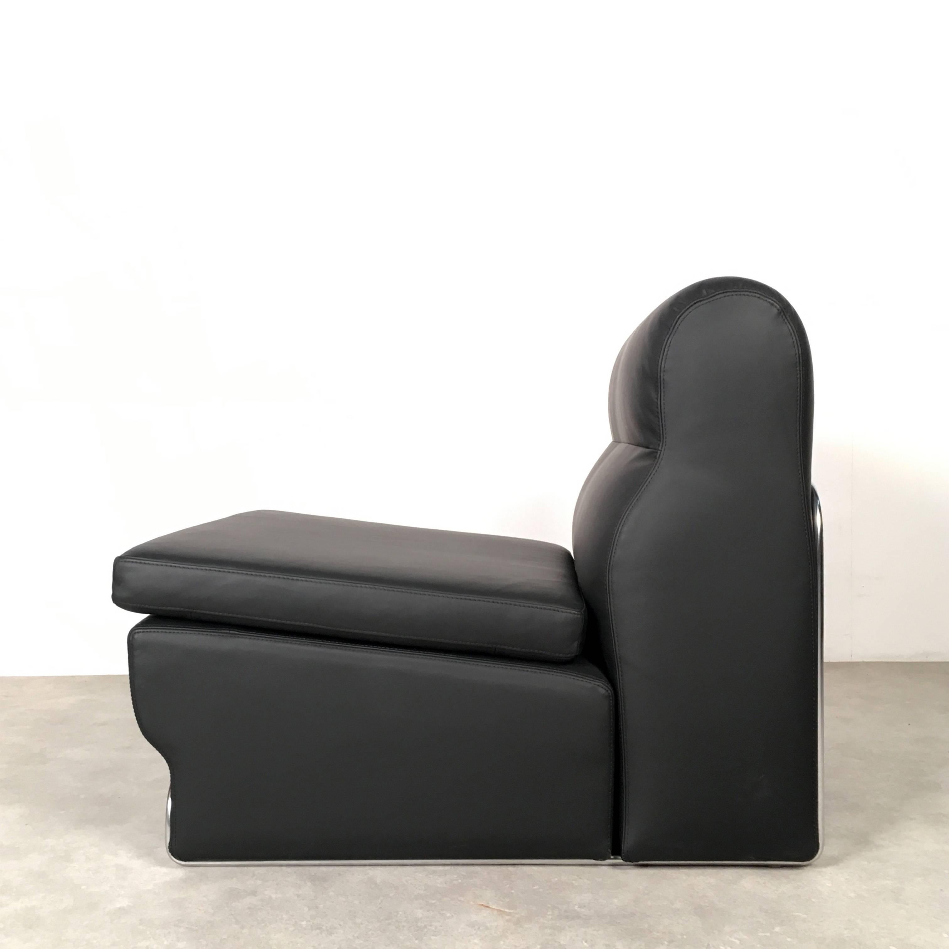 Leather Lounge Chair with Ottoman by Horst Brüning for Kill International For Sale 1