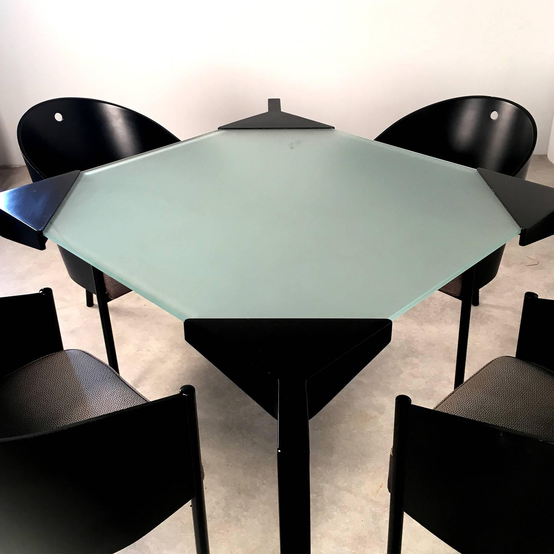 Steel Postmodern Dining Table from the 1980s For Sale