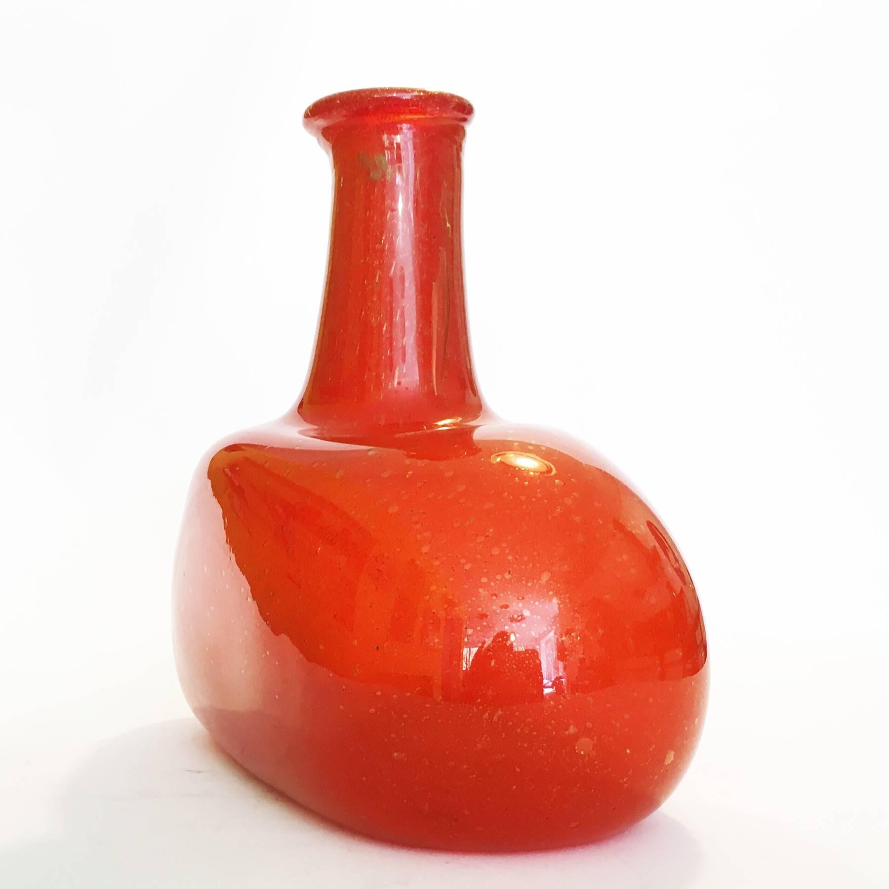 Modern Big Bottle Shaped Studio Glass Vase from the 1960s For Sale