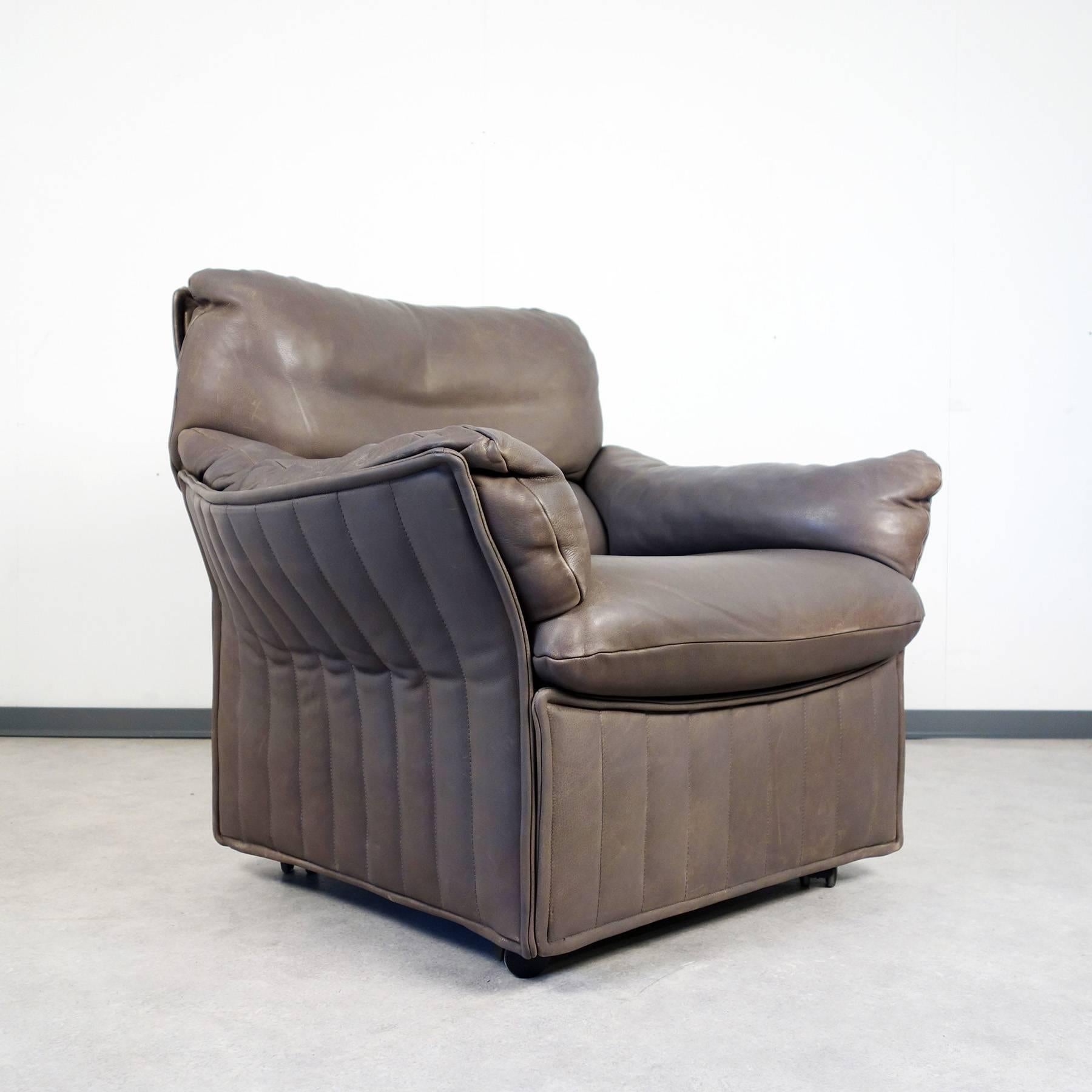 High Quality Leather Lounge Suite from the 1960s In Good Condition For Sale In Cologne, DE