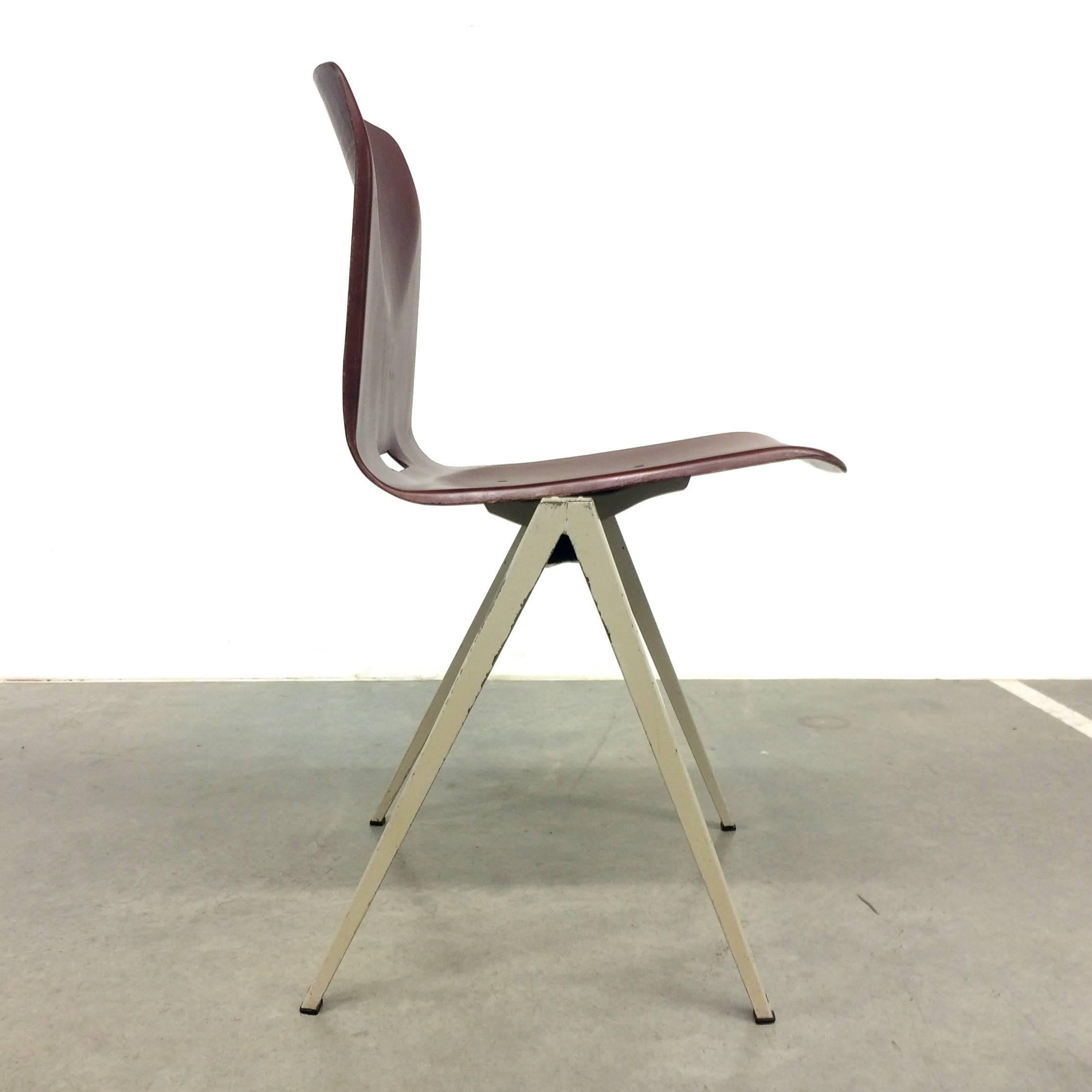 Painted Six Dutch Industrial Design Stacking Chairs from the 1960s For Sale