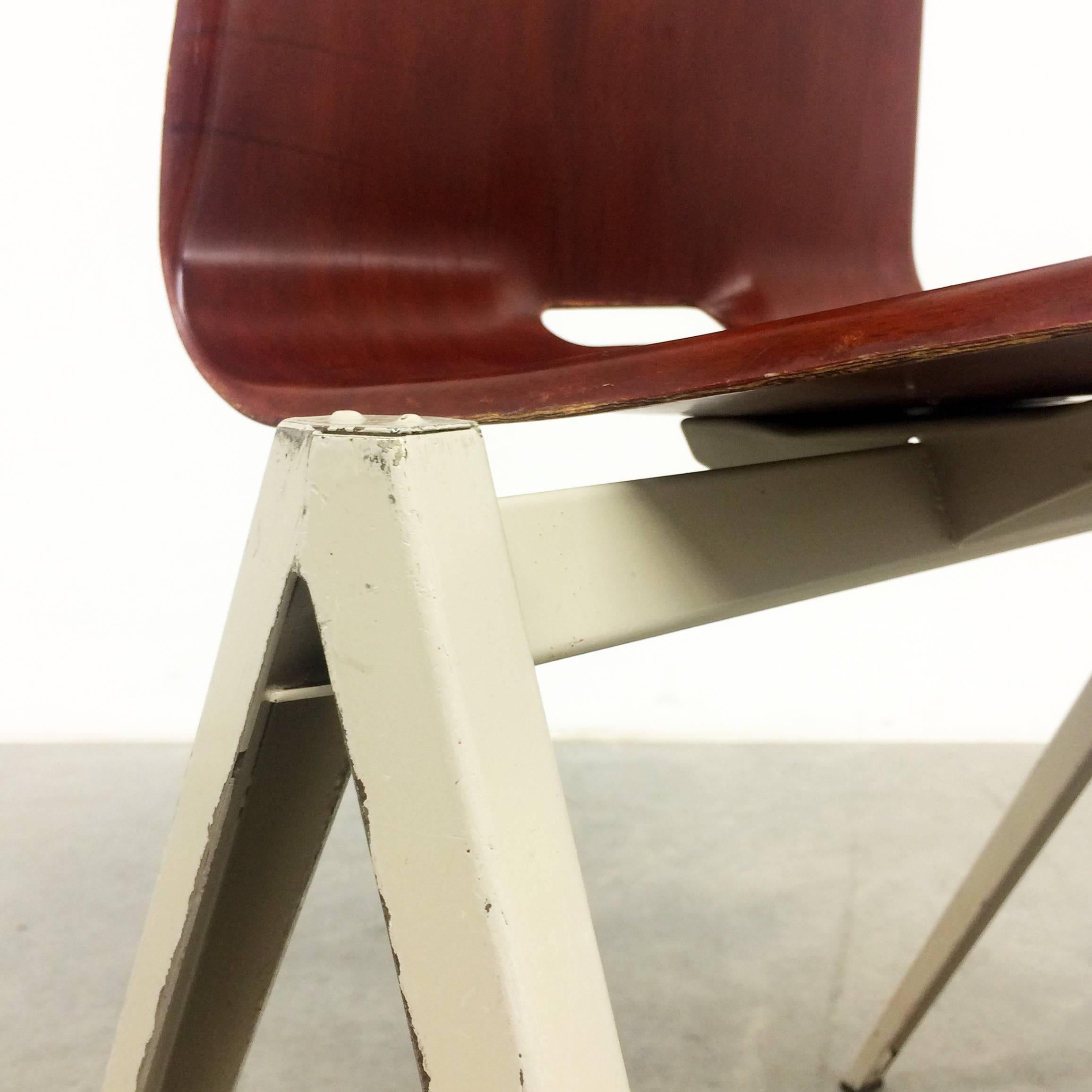 Mid-20th Century Six Dutch Industrial Design Stacking Chairs from the 1960s For Sale