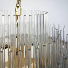 Glass Rod Chandelier from the 1970s by Gaetano Sciolari