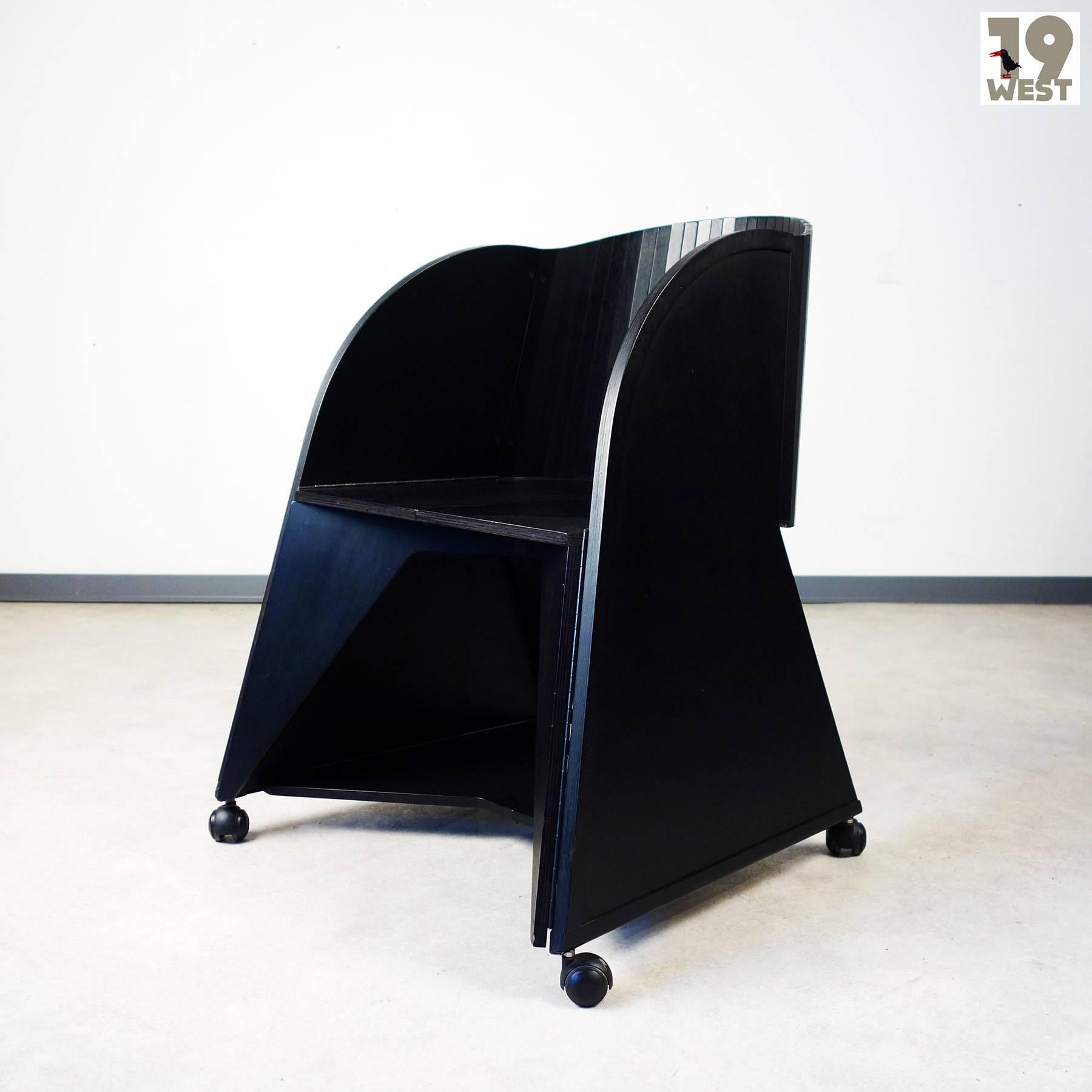 Post-Modern Set of Four Matrix Folding Chairs by Adriano and Paolo Suman For Sale