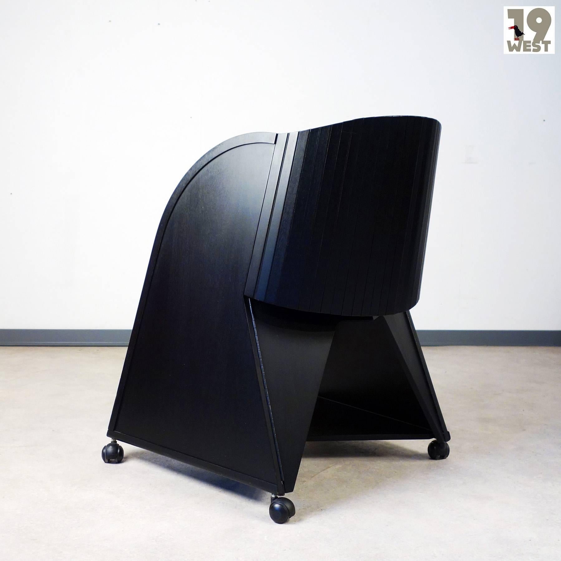 Italian Set of Four Matrix Folding Chairs by Adriano and Paolo Suman For Sale