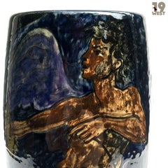 Three Ceramic Objects from 1985, Hand-Painted by Pierre Roy