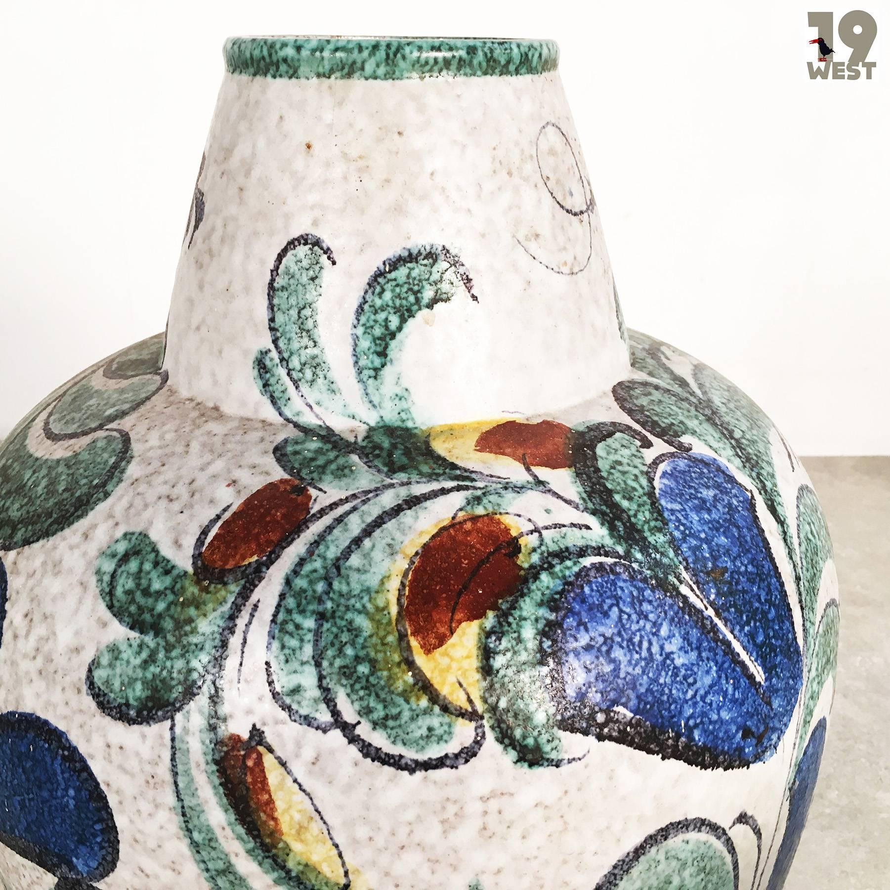 Mid-Century Modern Large Ceramic Floor Vase from the 1950s, Manufactured by Ruscha For Sale