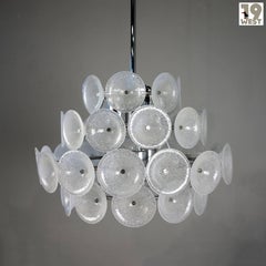Mid-Century Modern Glass Chandelier, Attributed to Kalmar