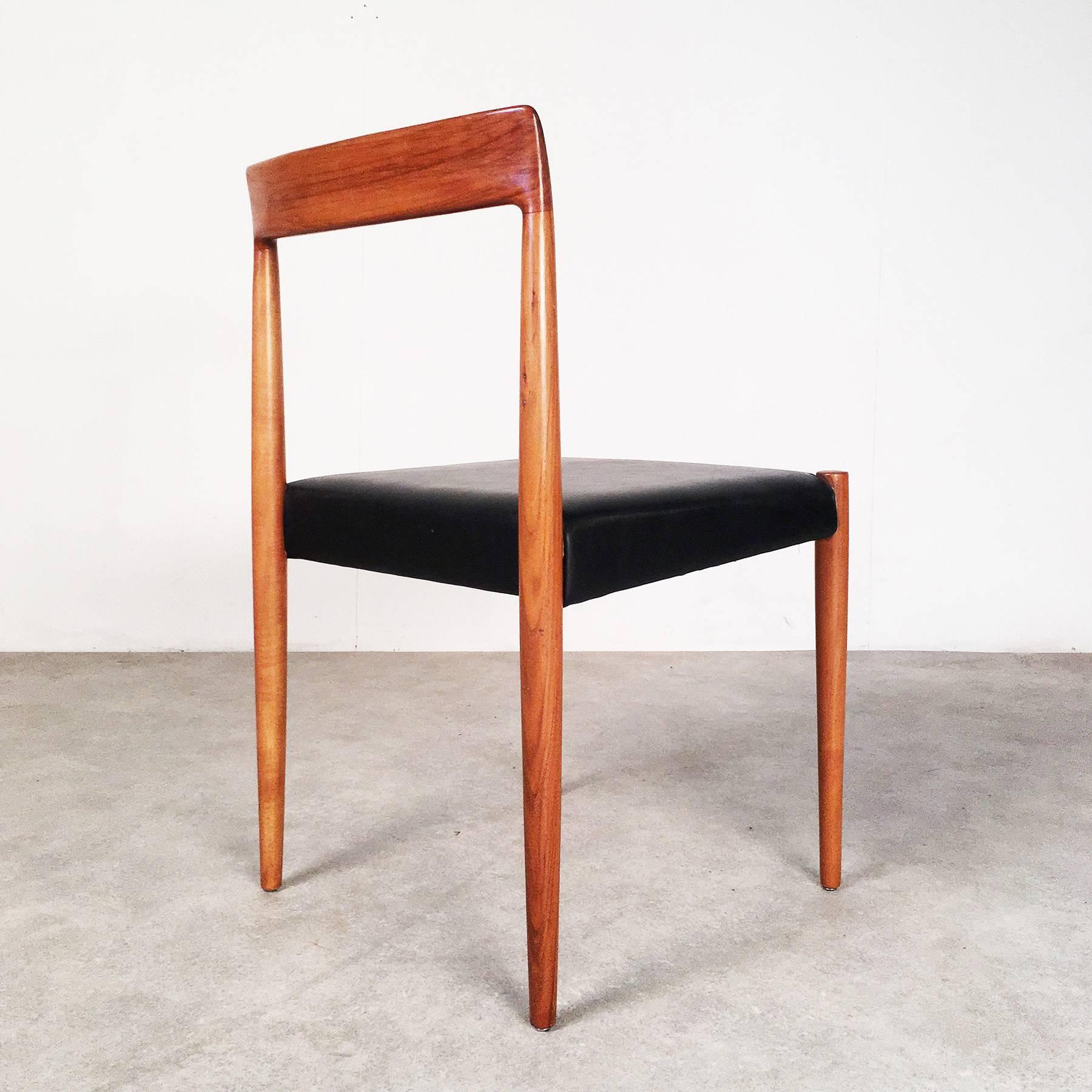 German Six Dining Chairs from the 1960s, Manufactured by Lübke