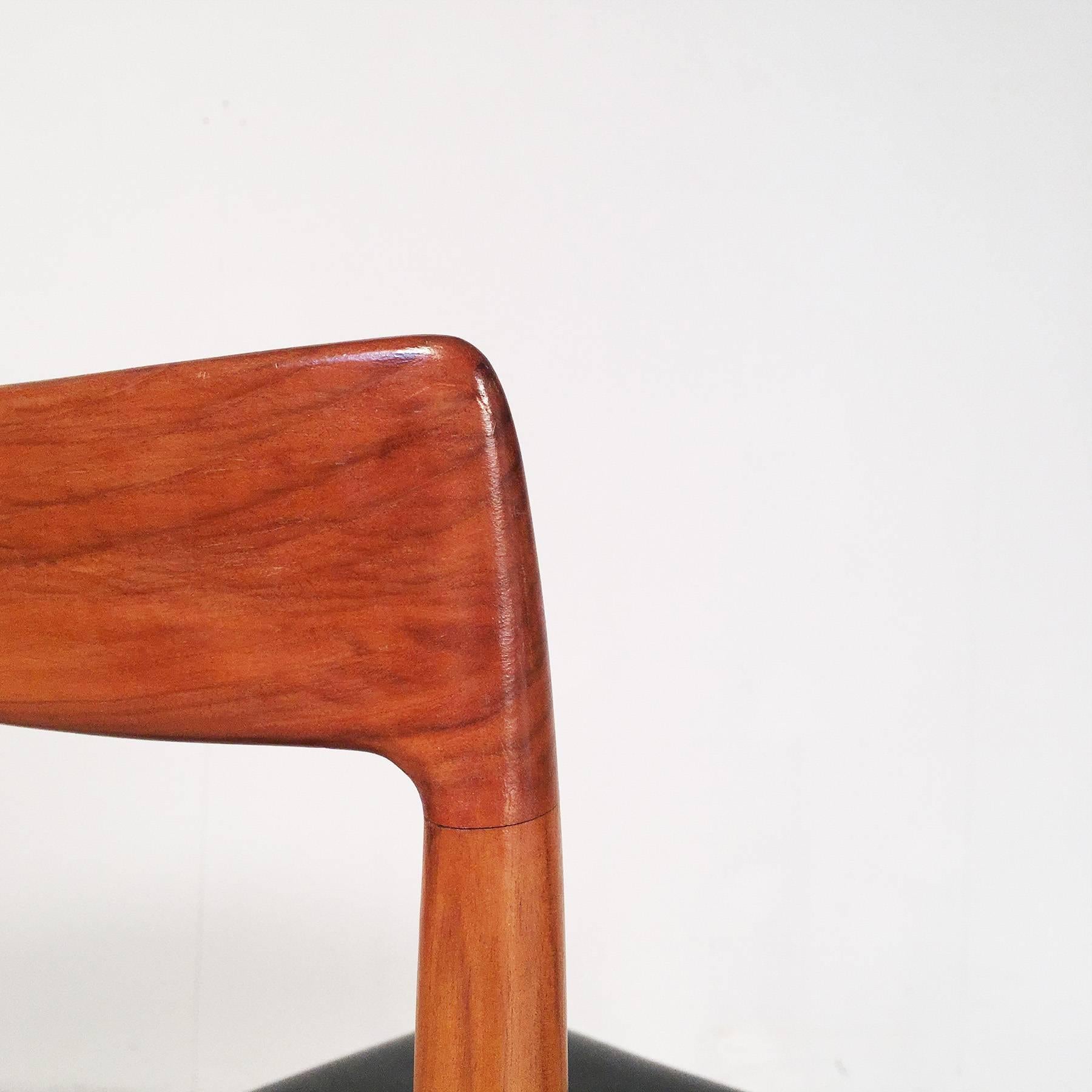 Varnished Six Dining Chairs from the 1960s, Manufactured by Lübke