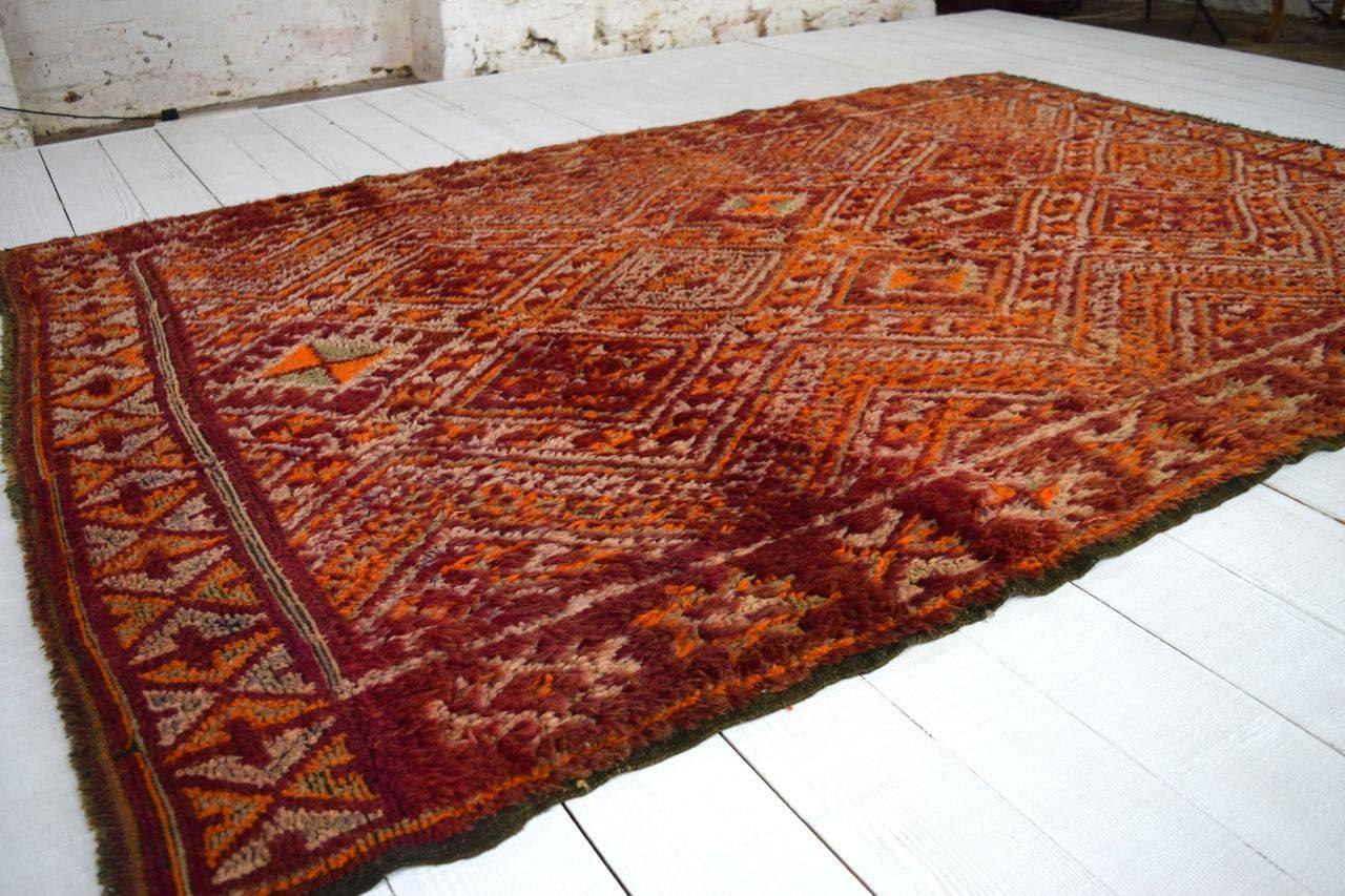 Wool Mid-20th Century Moroccan Berber Rug For Sale
