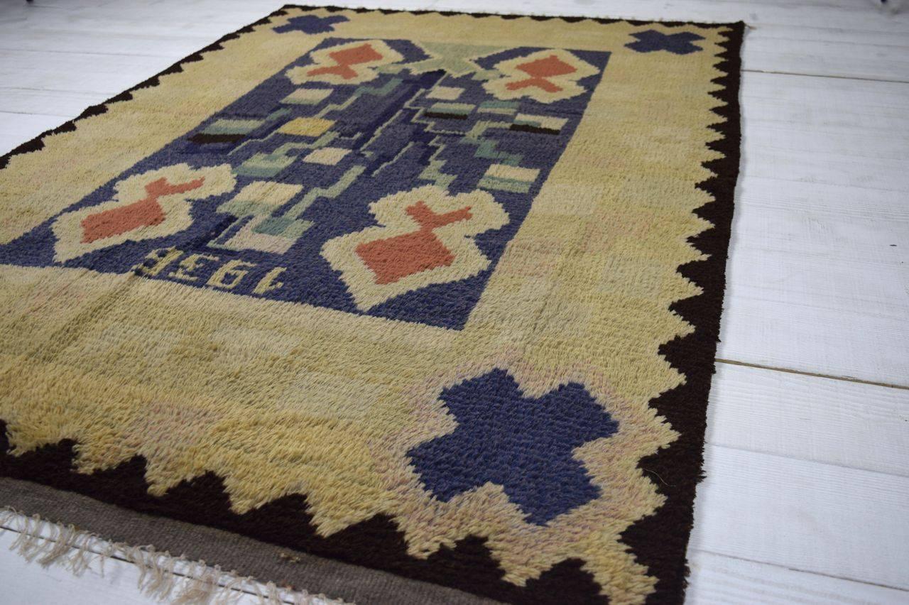Mid-20th Century Scandinavian Modernist Rug, Dated 1936 For Sale