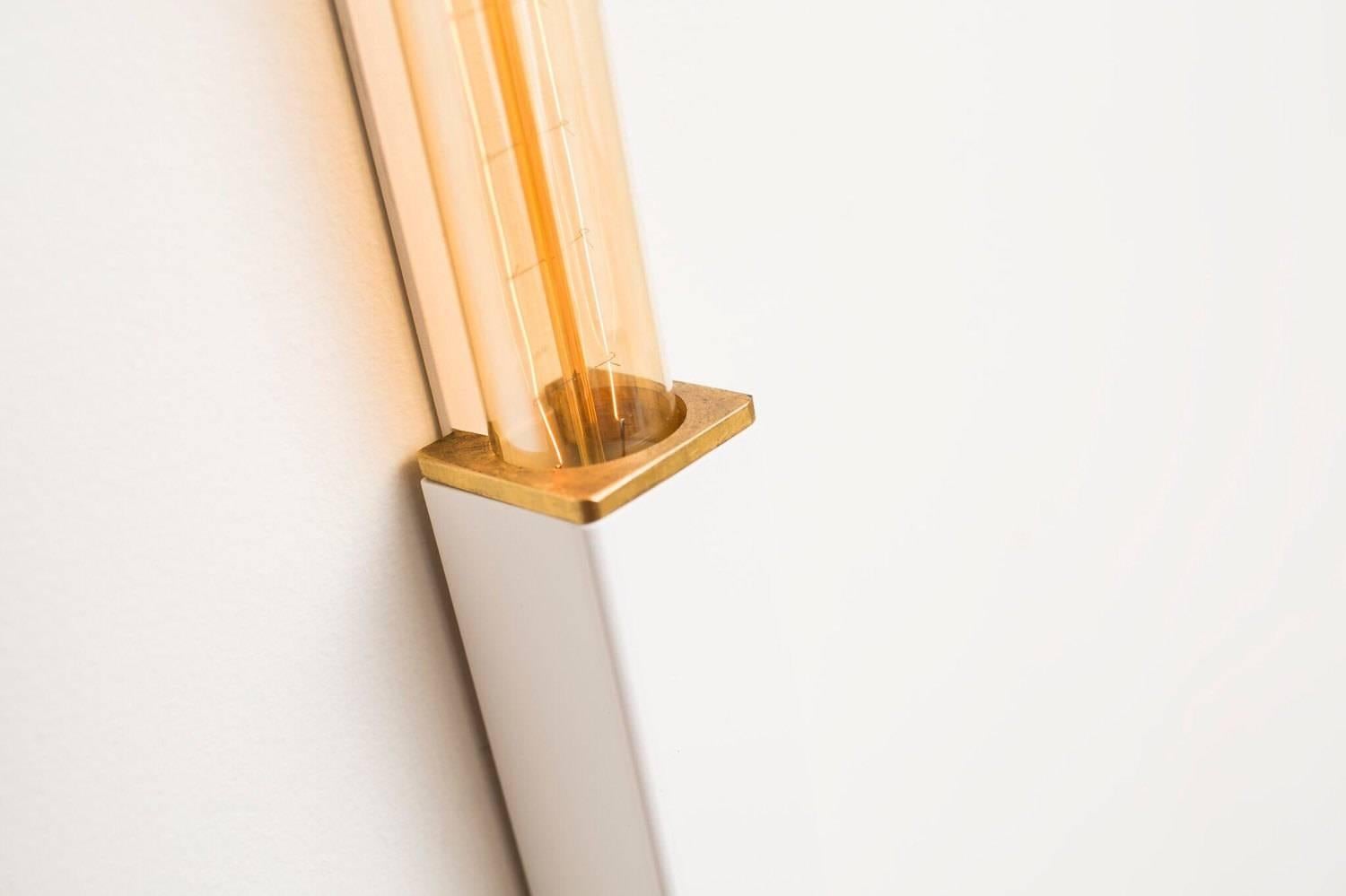 Lacquered Stilk Wall Light Sconce with Brass Details Modern and Minimal Wall Sconce Light