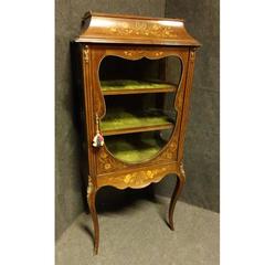 Victorian Marquetry and Mahogany Display Cabinet