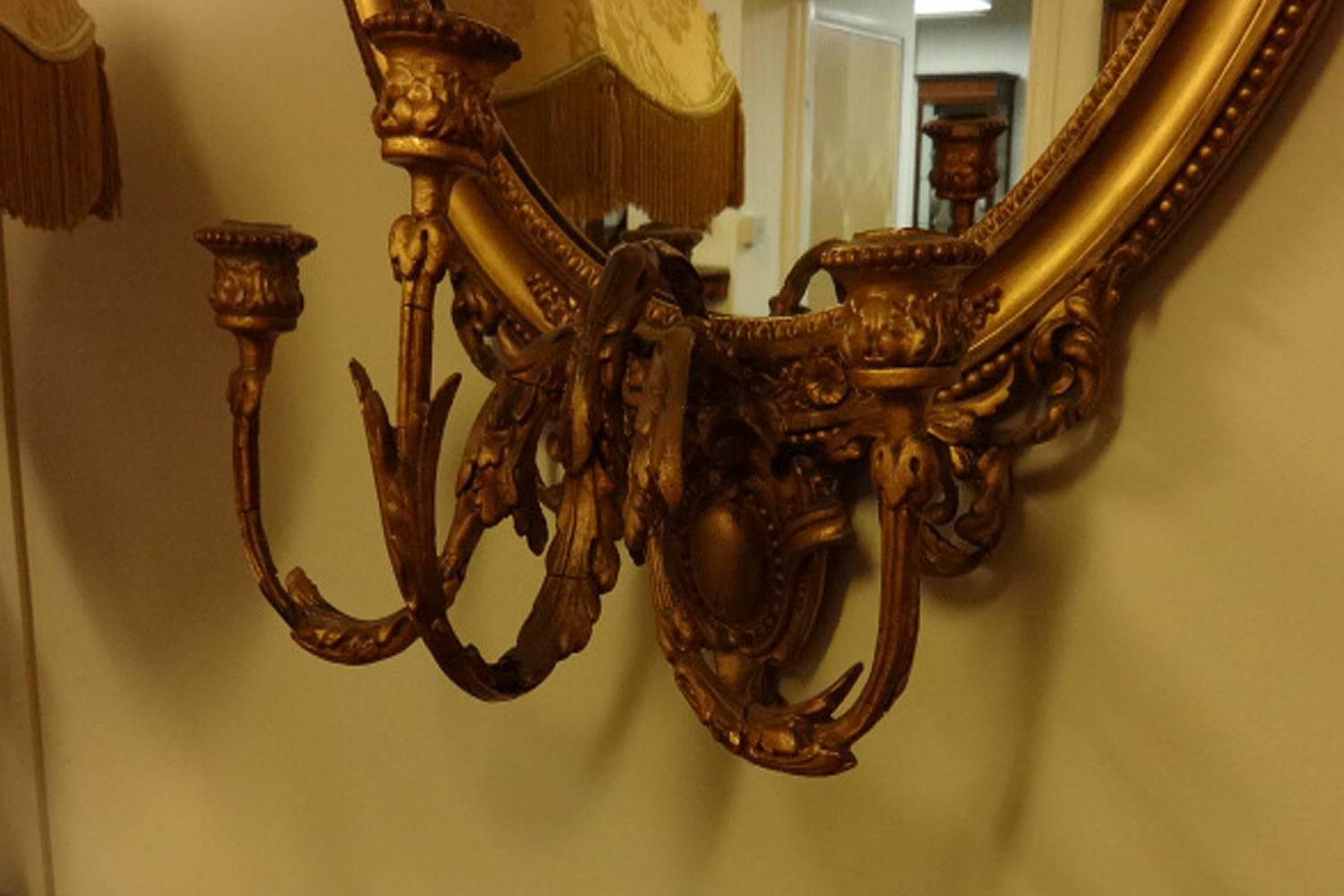 Stunning Regency Oval Gilt Girondelle Mirror For Sale 2