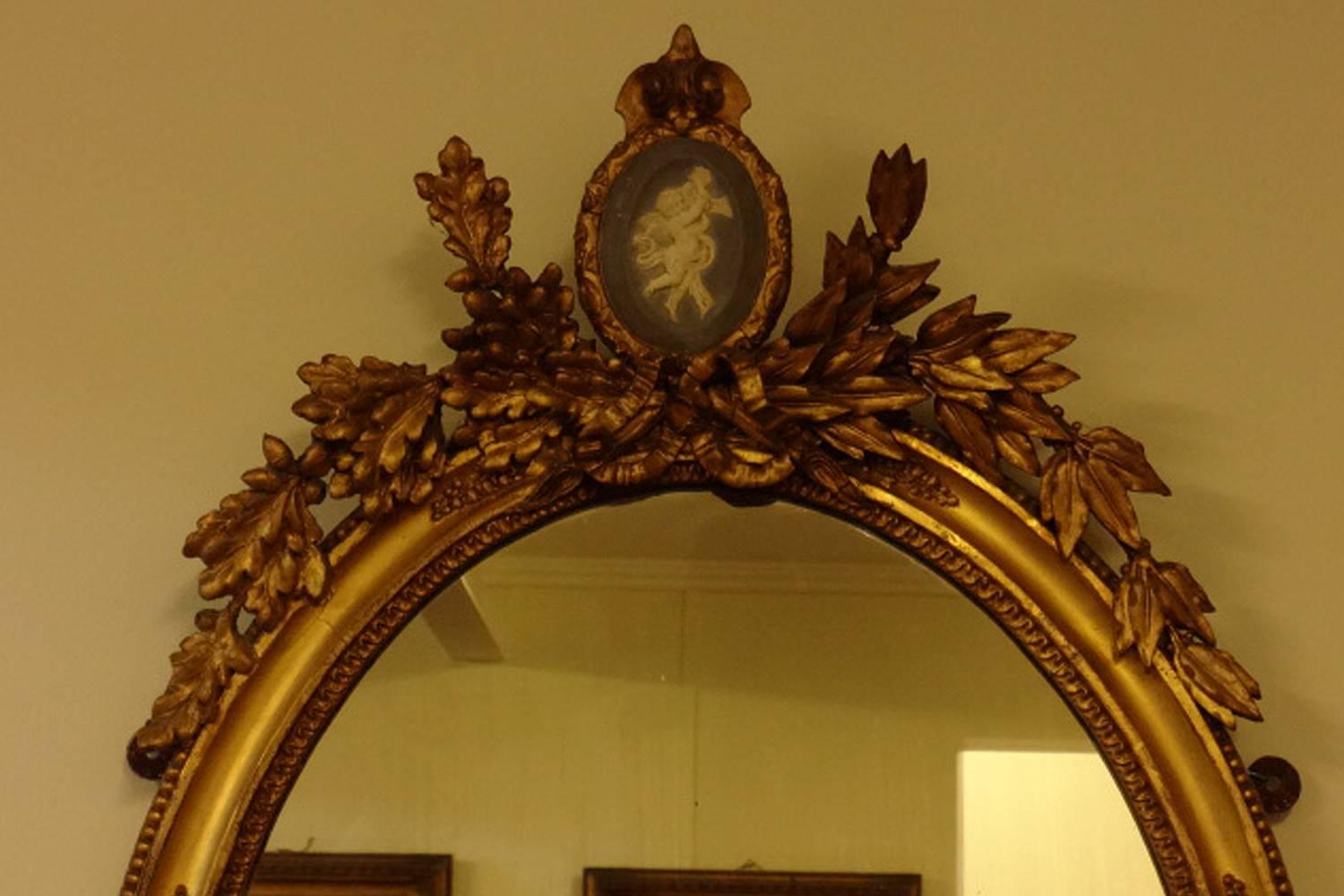 English Stunning Regency Oval Gilt Girondelle Mirror For Sale