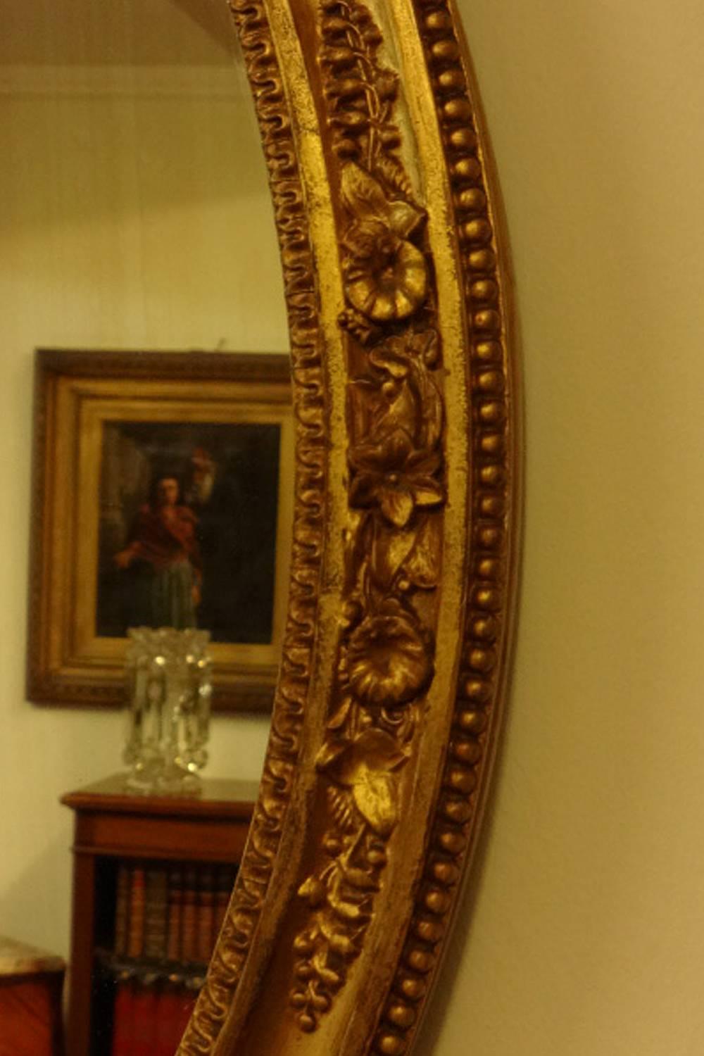 Early 19th Century Stunning Regency Oval Gilt Girondelle Mirror For Sale