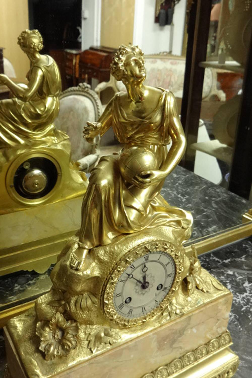 Louis Philippe Stunning Gilt Bronze Mantle Clock by 'Gillion' For Sale
