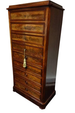 Excellent C, 19th French Mahogany Secretaire Chest of Drawers