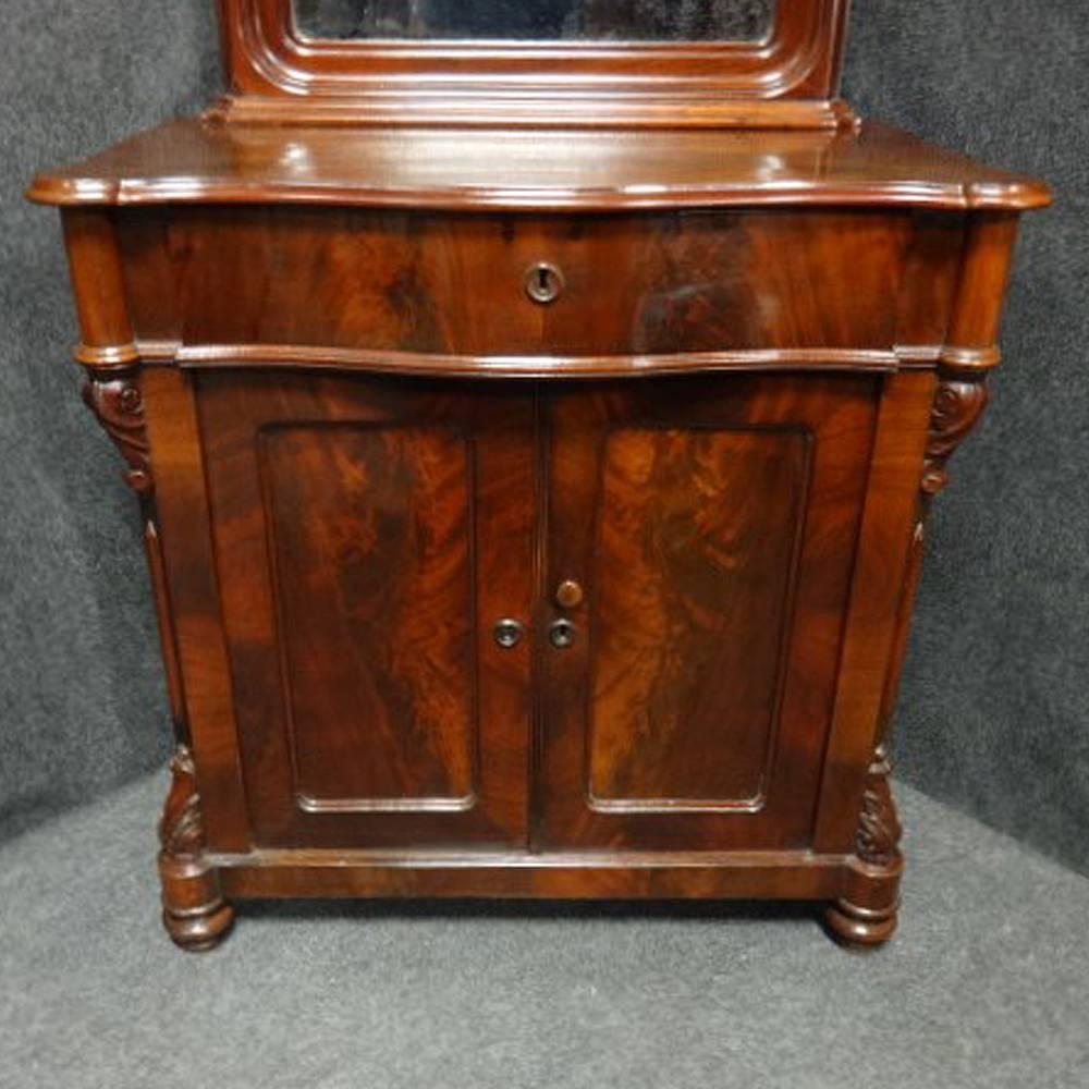 Empire Revival Fabulous French 19th Century Mahogany Empire Period Cabinet with Mirror For Sale