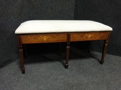 Beautiful Edwardian Rosewood Inlaid Duet Piano Stool
