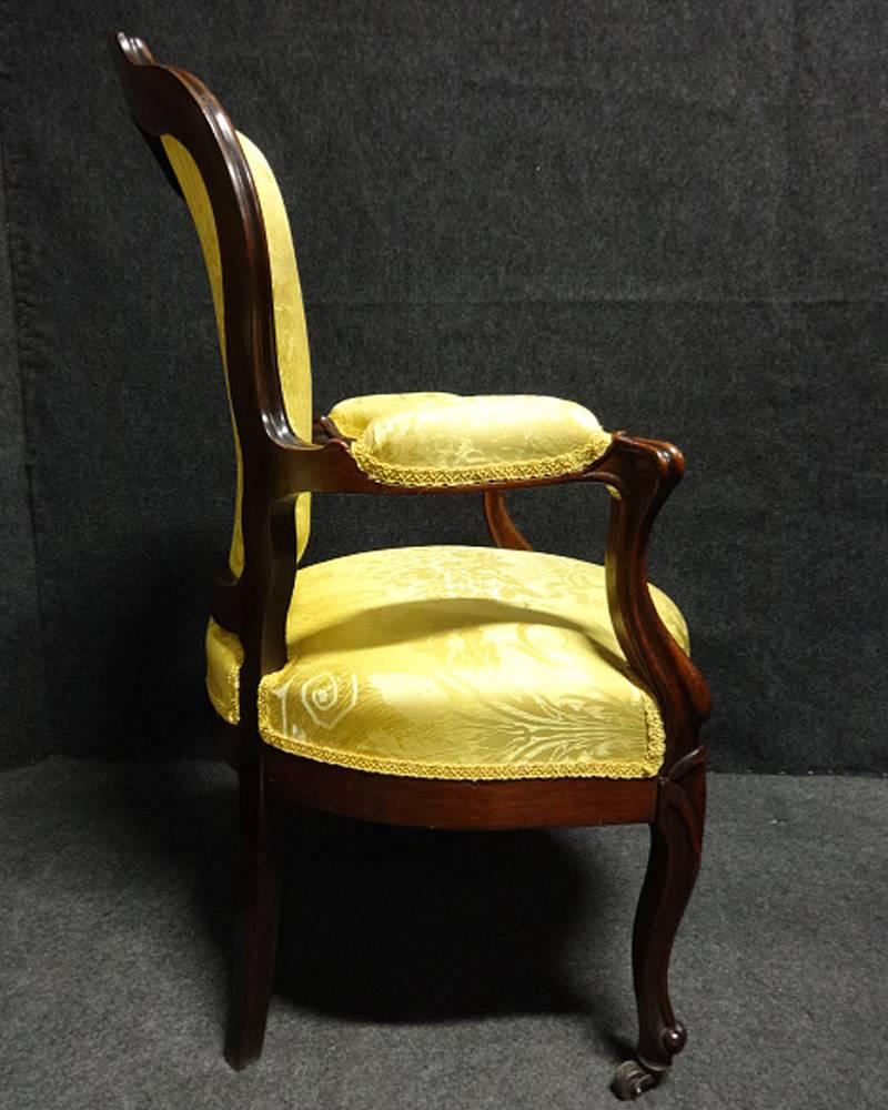 Superb Quality Pair of French 19th Century Rosewood Elbow Chairs For Sale 2