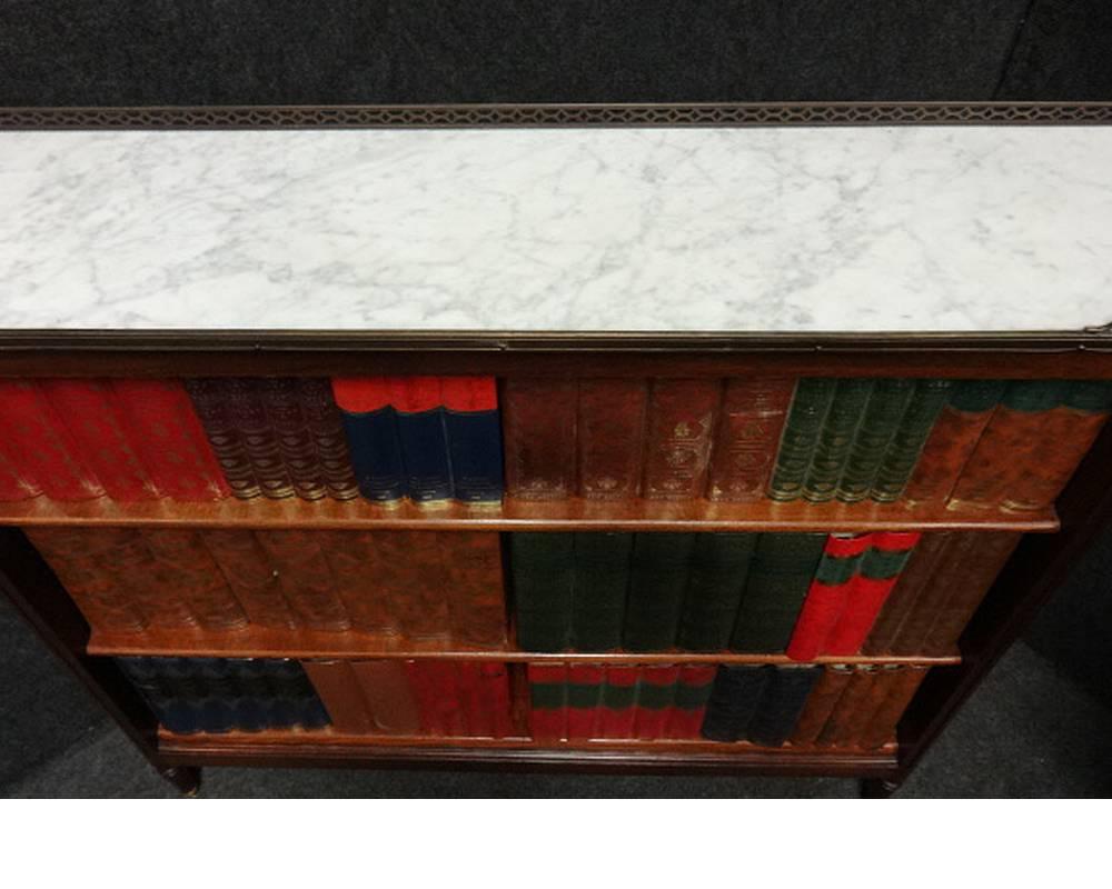 19th Century French Mahogany Adjustable Open Bookcase 1