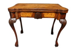 18th Century Marquetry Walnut Gaming Table