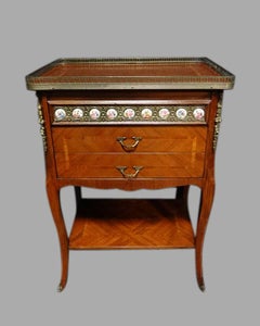 French Tulipwood Chest of Drawers with Porcelain Plaques