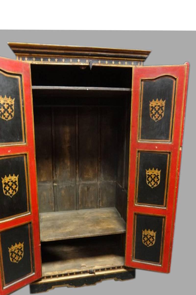 Finnish Magnificent Painted Hall Wardrobe For Sale