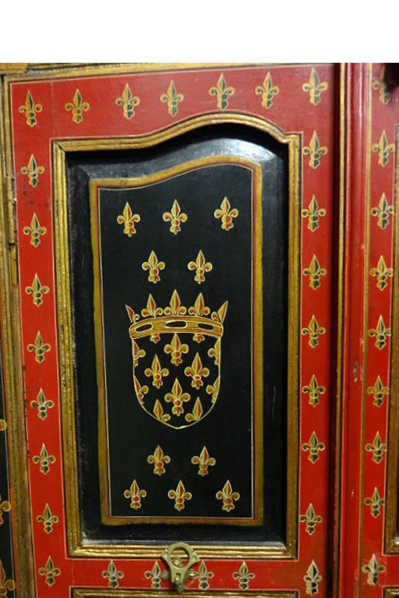 Magnificent Painted Hall Wardrobe For Sale 4