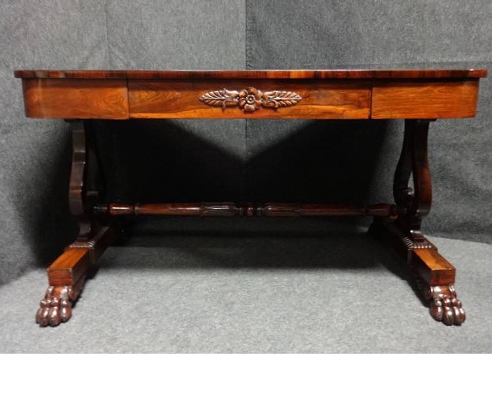 Great Britain (UK) Outstanding William IV Rosewood Library Desk For Sale