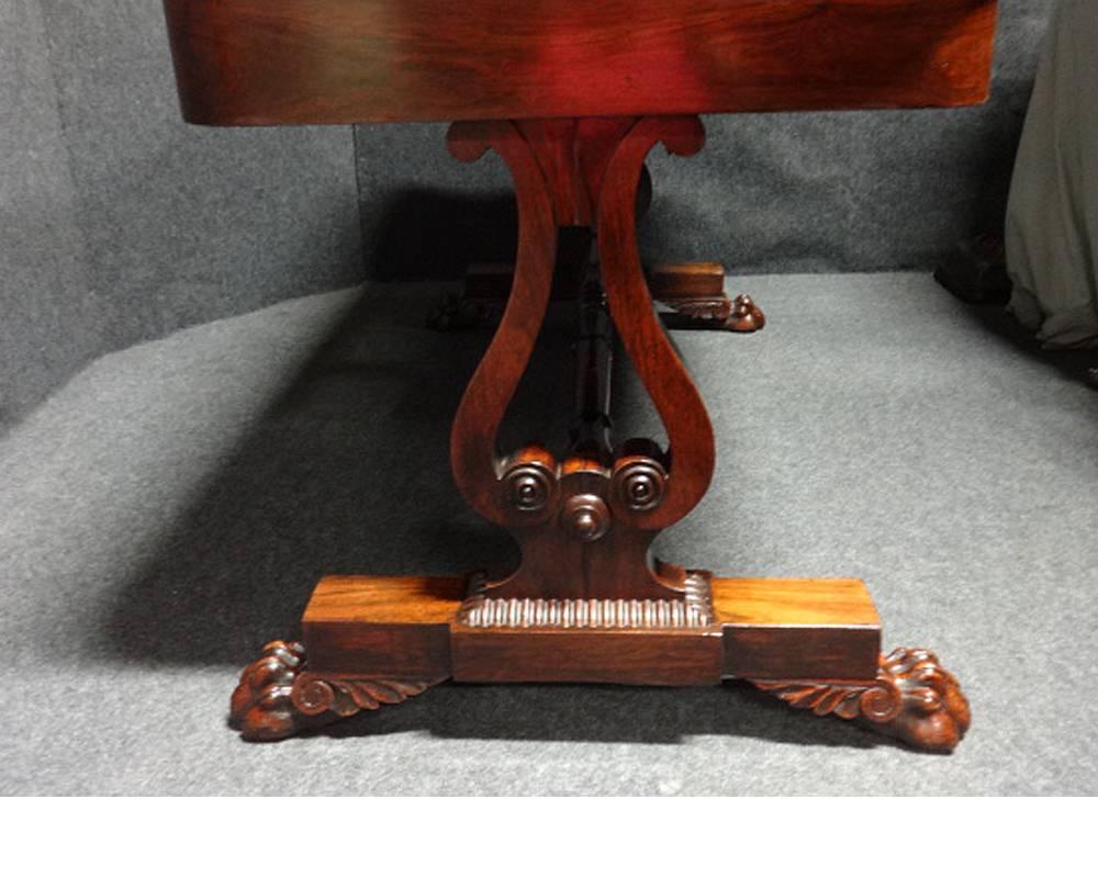 Outstanding William IV Rosewood Library Desk In Excellent Condition For Sale In Applyby Magna, Staffordshire