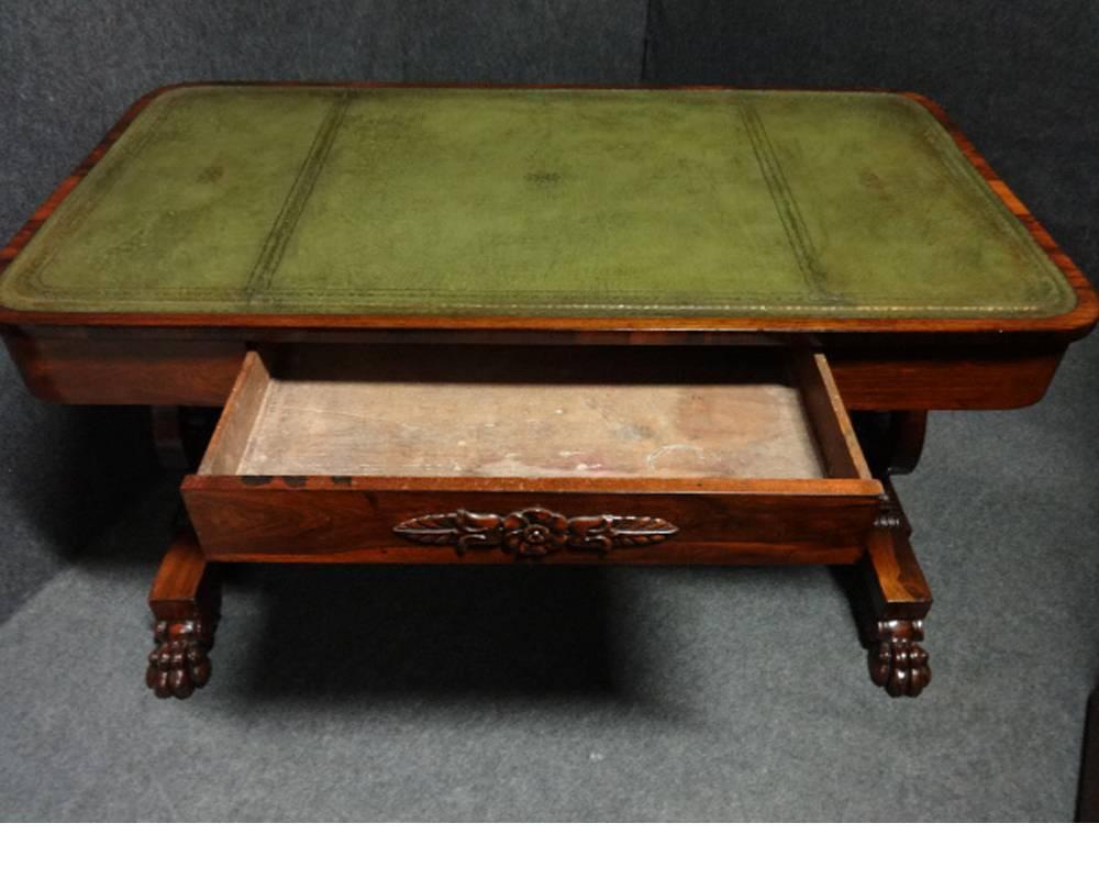 Mid-19th Century Outstanding William IV Rosewood Library Desk For Sale