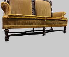 Superb Carved Settee, Walnut Sofa