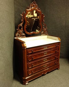 Outstanding French, 19th Century Mahogany Dressing Chest of Drawers