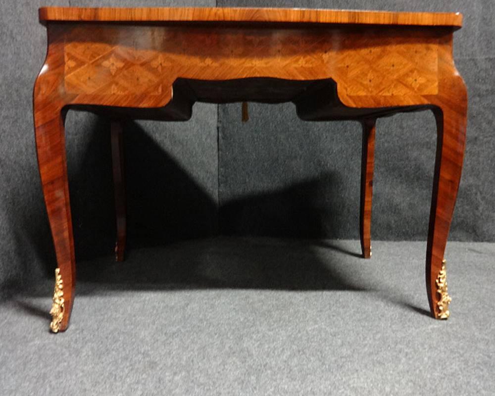 20th Century Superb French Kingwood Marquetry and Parquetry Desk For Sale